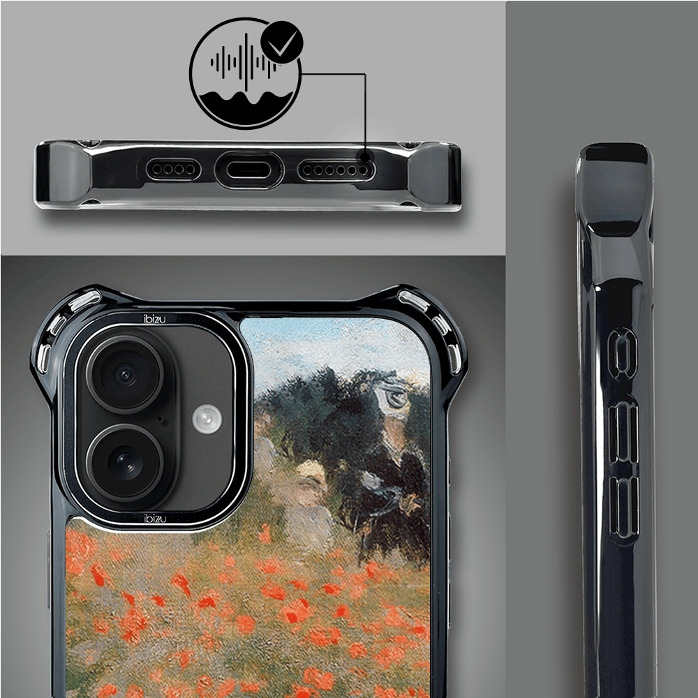 Etui iPhone 16 IBIZU DropGuard Ultra z MagSafe, Claude Monet, pole maków - obrazek 6