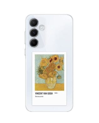 Etui do Samsung Galaxy A55 5G przeźroczyste, silikonowe Flexi, słoneczniki Van Gogh