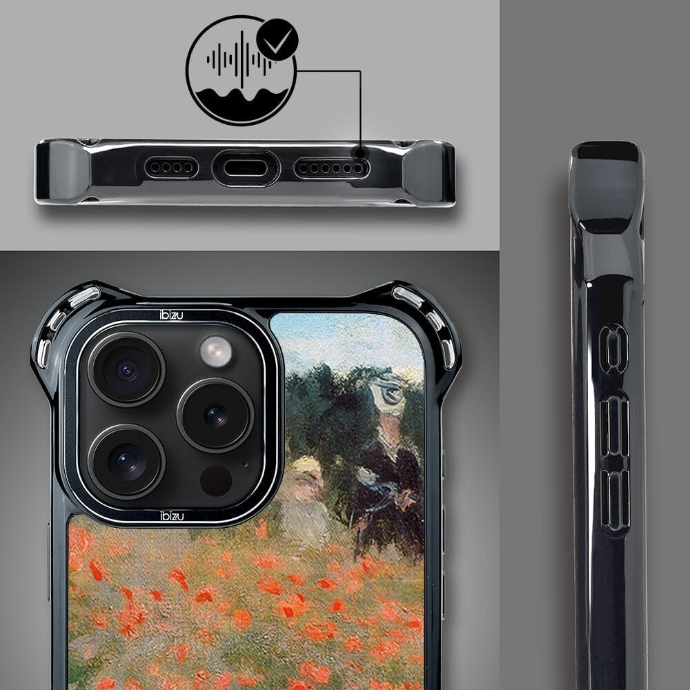 Etui do iPhone 16 Pro Max IBIZU DropGuard Ultra z MagSafe, Claude Monet, pole maków - obrazek 6