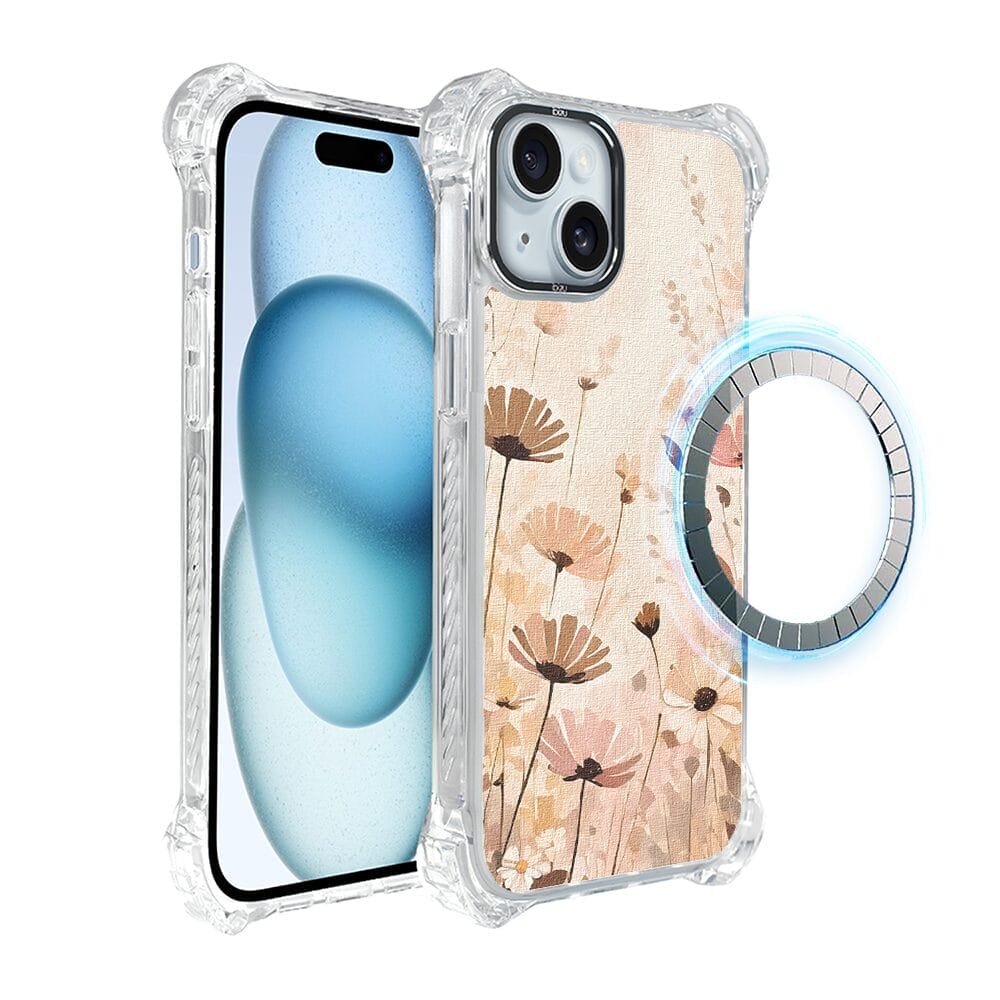 Etui iPhone 15 IBIZU DropGuard Ultra z MagSafe, Boho, Kwiatowa łąka