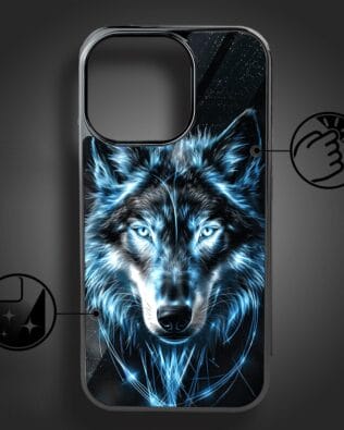 Etui do iPhone 16 Pro Max IBIZU Elite Glass z MagSafe lodowy wilk, czarny chrom