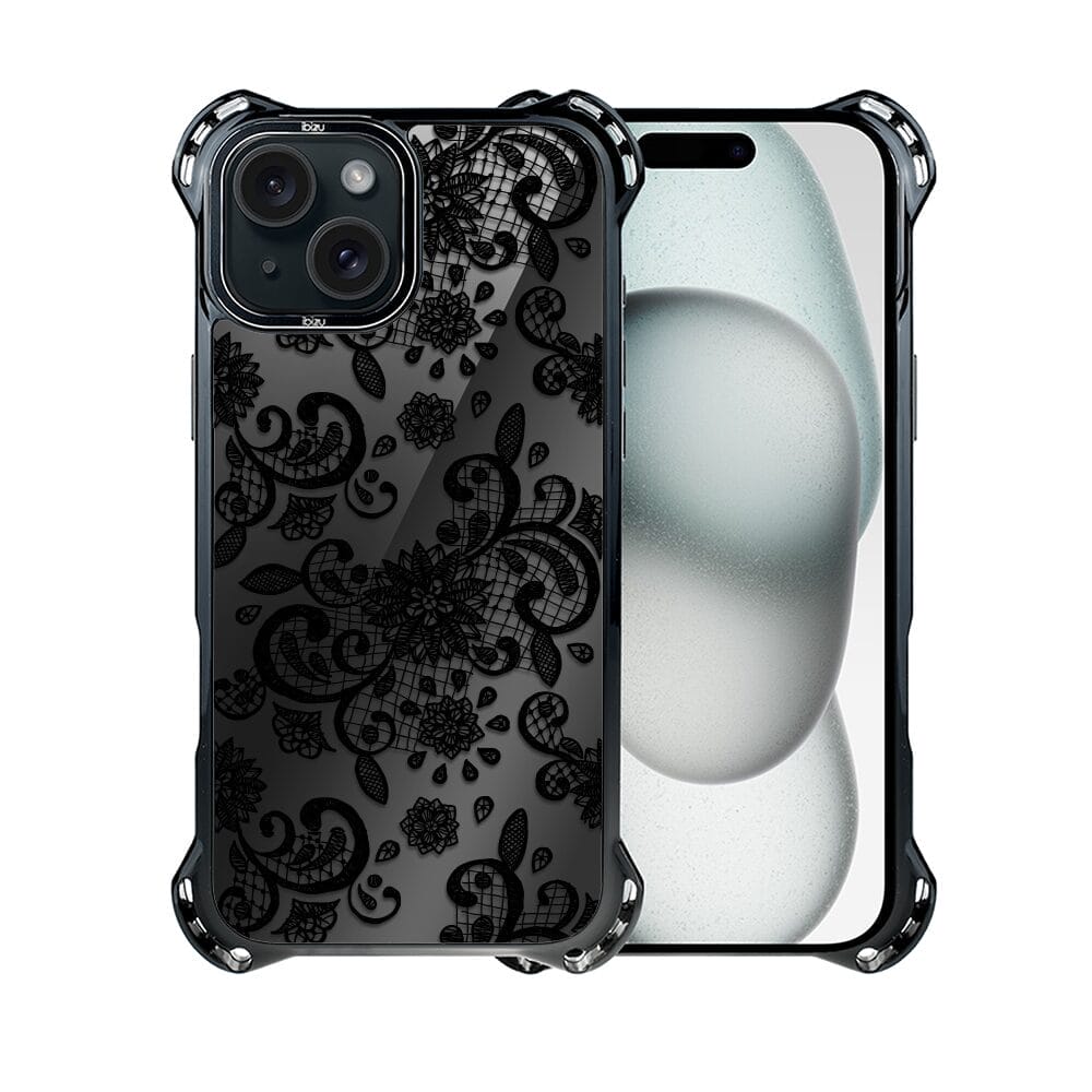 Etui do iPhone 15 IBIZU DropGuard Ultra z MagSafe, Midnight, Koronkowa czerń - obrazek 2