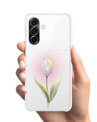 Etui do Samsung Galaxy A26 5G przeźroczyste, silikonowe Flexi, kwiaty, tulipan