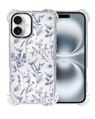 Etui iPhone 16 IBIZU DropGuard Ultra z MagSafe, Pastel Bloom, Lazurowe szepty