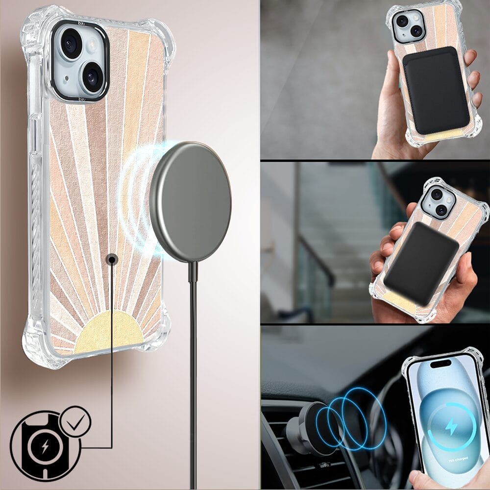 Etui do iPhone 15 Plus IBIZU DropGuard Ultra z MagSafe, Boho, Wschód słońca - obrazek 8