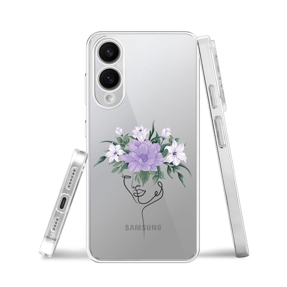 Etui do Samsung Galaxy S25 Edge przeźroczyste, silikonowe Flexi, kobieta z kwiatami - obrazek 3