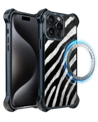 Etui do iPhone 15 Pro IBIZU DropGuard Ultra z MagSafe, Zew Natury, Zebra