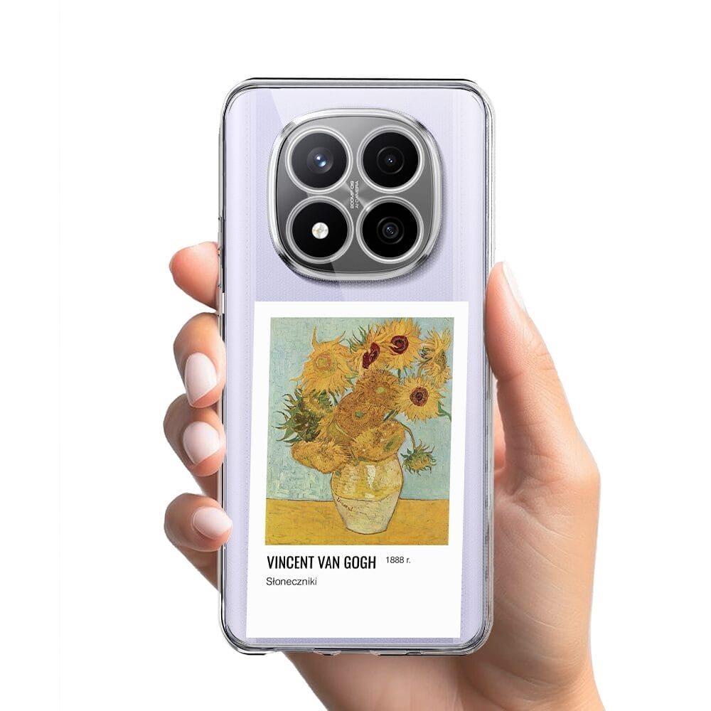 Etui do Xiaomi Redmi Note 14 Pro Plus 5G przeźroczyste, silikonowe Flexi, słoneczniki - obrazek 2