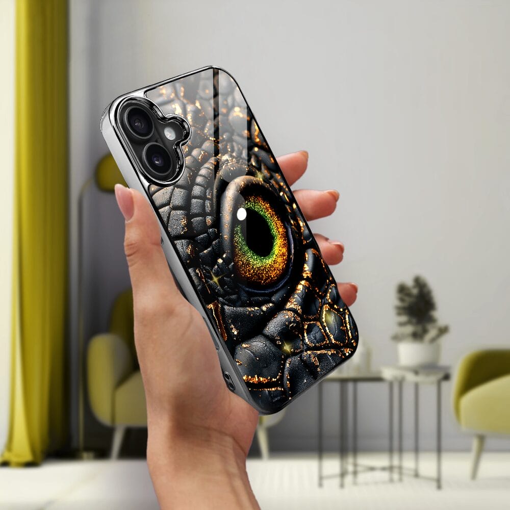 Etui do iPhone 16 Plus IBIZU Elite Glass z MagSafe Magia Azji amber dragon, czarny chrom - obrazek 6