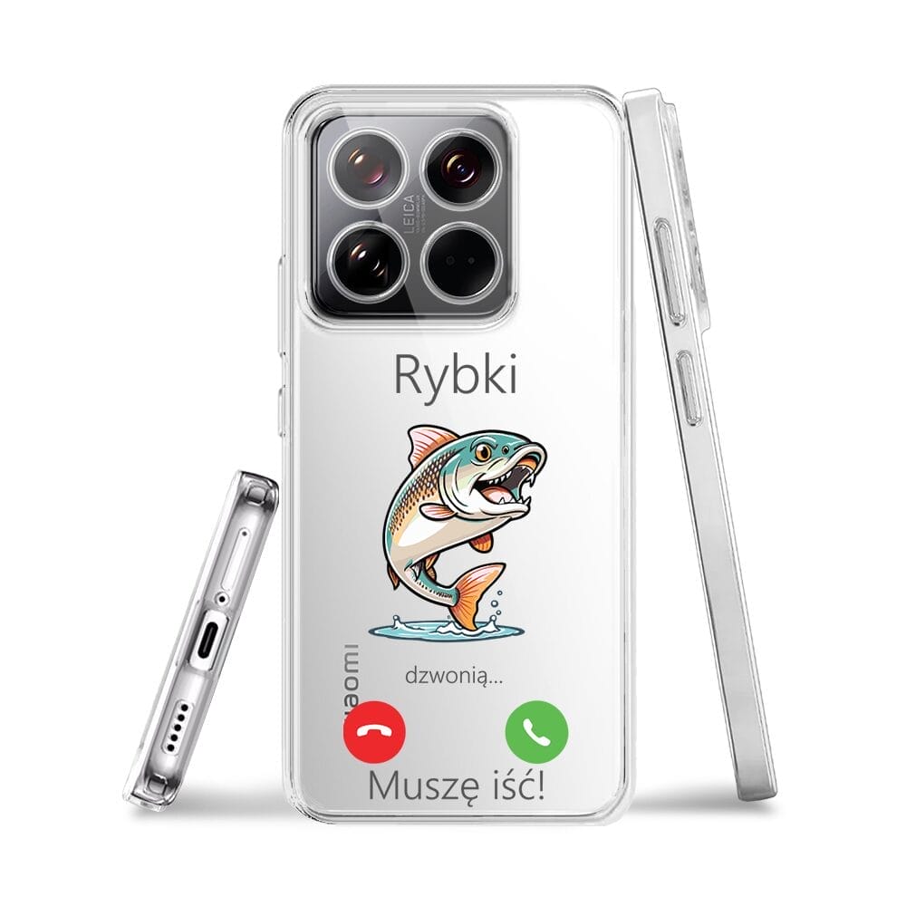 Etui do Xiaomi 14 przeźroczyste, silikonowe Flexi, rybki dzwonią - obrazek 3