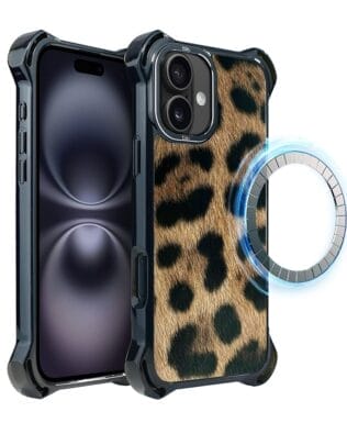 Etui do iPhone 16 IBIZU DropGuard Ultra z MagSafe, Zew Natury, Lampart