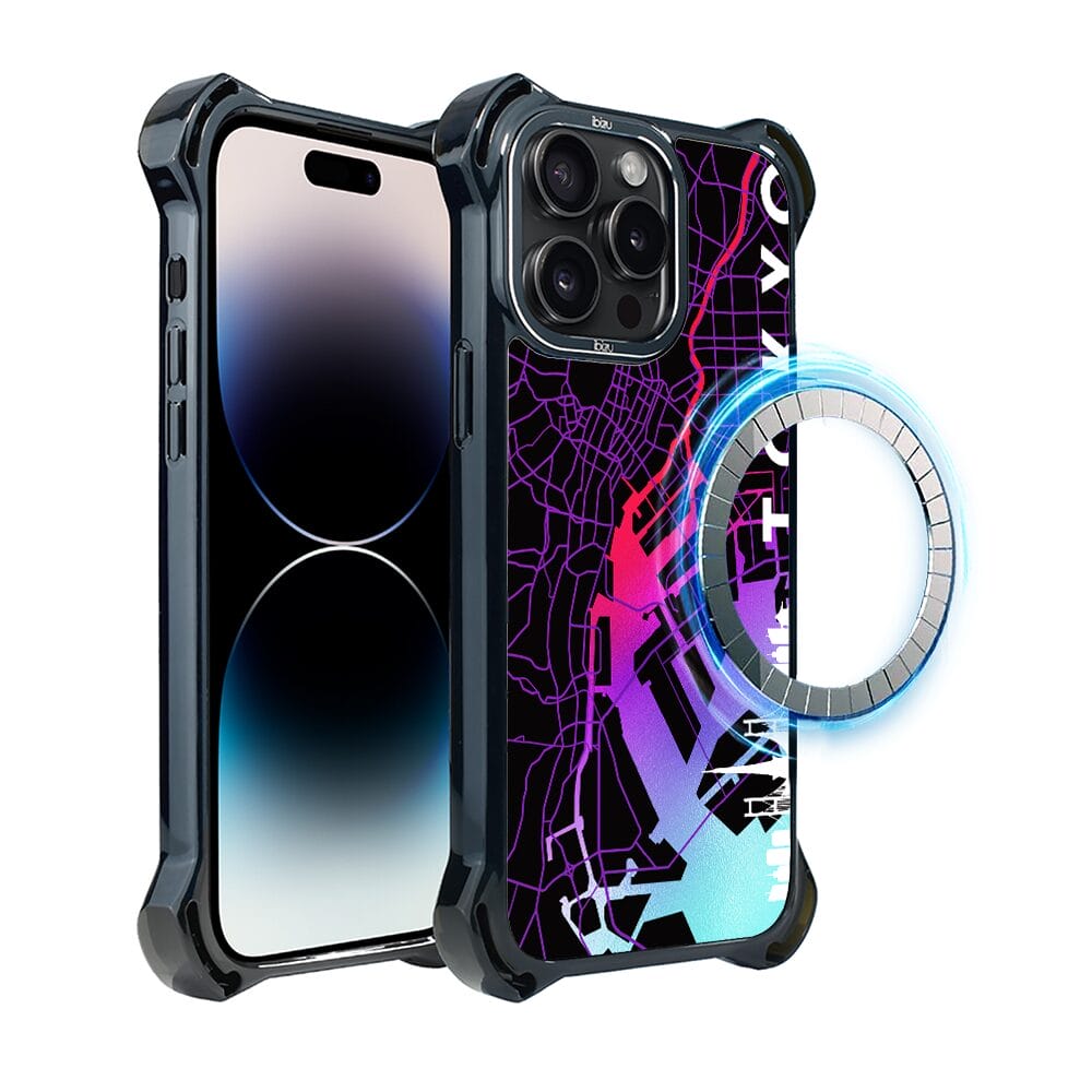 Etui do iPhone 14 Pro IBIZU DropGuard Ultra z MagSafe, Mapy Świata, Tokyo