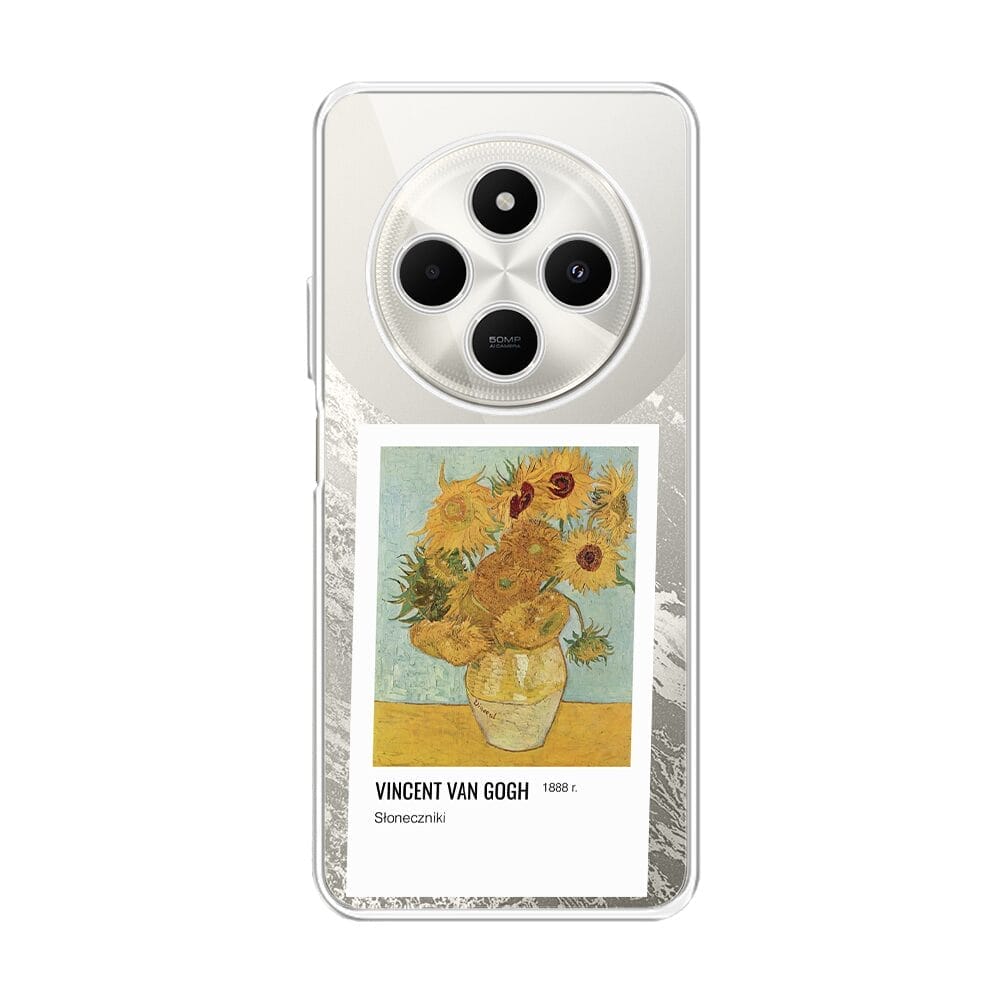 Etui do Xiaomi POCO C75 przeźroczyste, silikonowe Flexi, słoneczniki