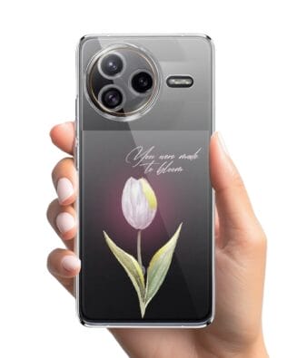 Etui do Xiaomi POCO F7 Ultra przeźroczyste, silikonowe Flexi, kwiaty, tulipan