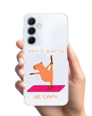 Etui do Samsung Galaxy A55 5G przeźroczyste, silikonowe Flexi, kapibara