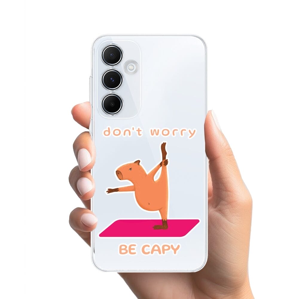 Etui do Samsung Galaxy A55 5G przeźroczyste, silikonowe Flexi, kapibara - obrazek 2