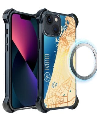 Etui do iPhone 13 IBIZU DropGuard Ultra z MagSafe, mapy świata, Dubai