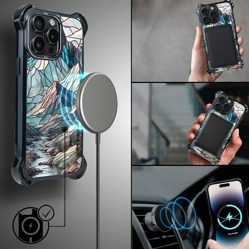 Etui do iPhone 14 Pro IBIZU DropGuard Ultra z MagSafe, Barwy Szkła, Górski Potok - obrazek 8