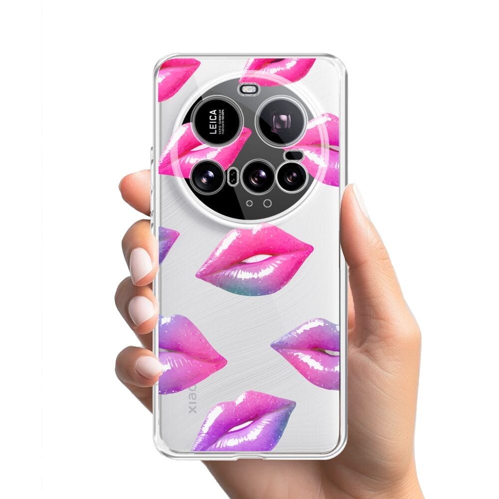 Etui do Xiaomi 15 Ultra przeźroczyste, silikonowe Flexi, hologramowe usta - obrazek 2
