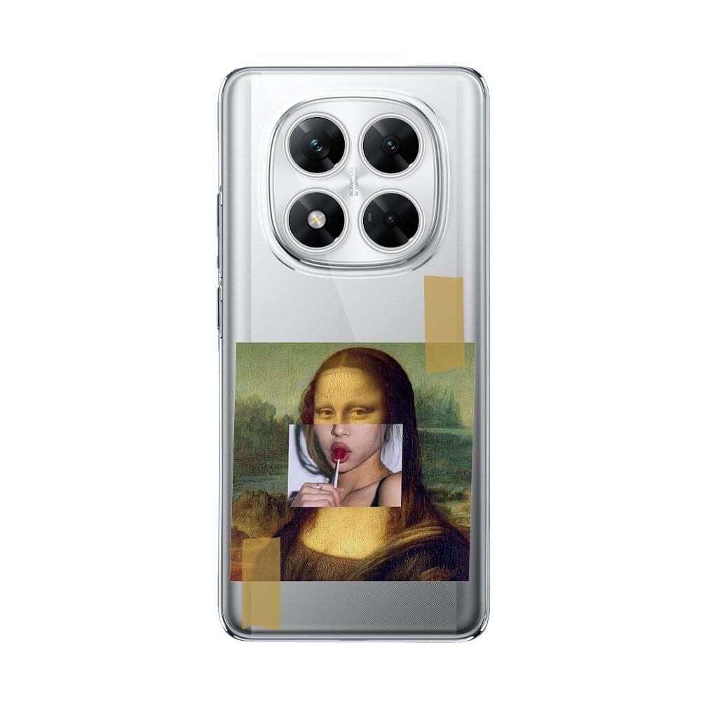 Etui do Xiaomi POCO X7 przeźroczyste, silikonowe Flexi, Mona Lisa z lizakiem