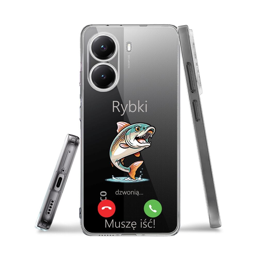 Etui do Xiaomi POCO X7 Pro przeźroczyste, silikonowe Flexi, rybki dzwonią - obrazek 3