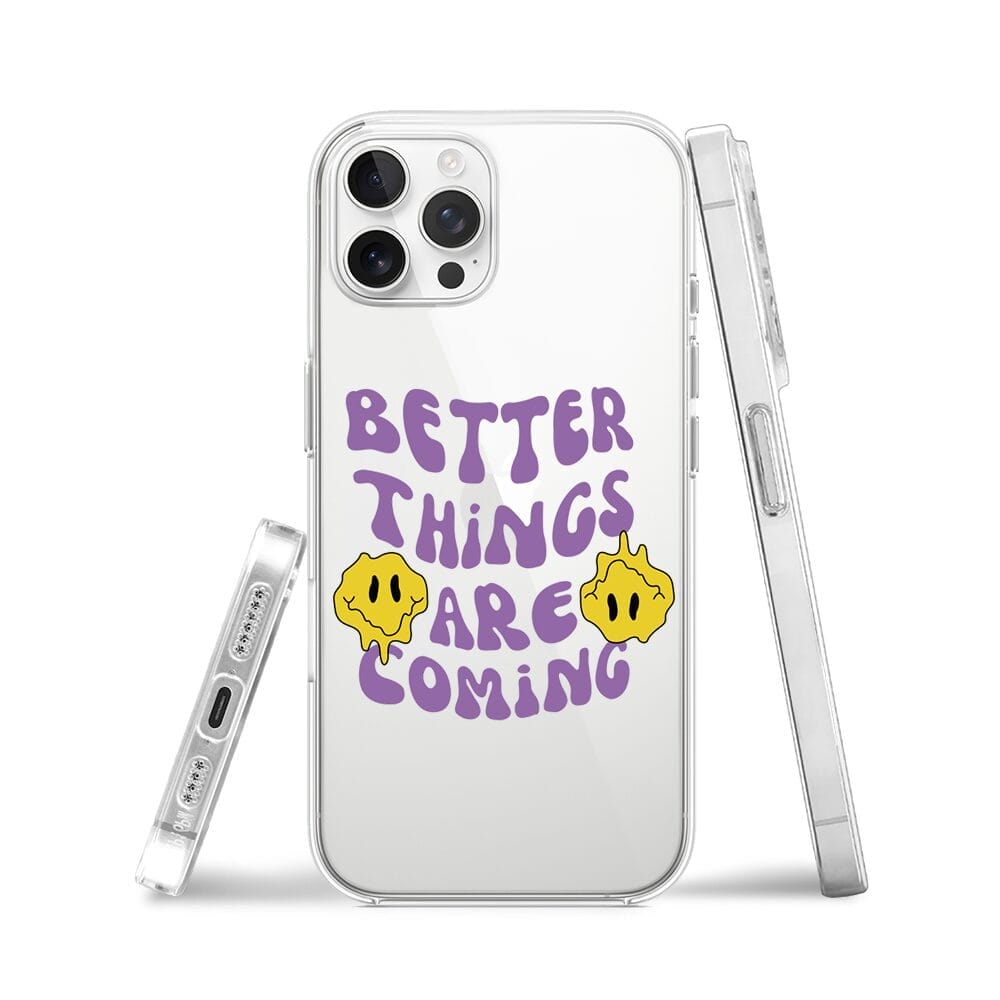 Etui do iPhone 12 Pro przeźroczyste, silikonowe Flexi, Better Things Are Coming - obrazek 3