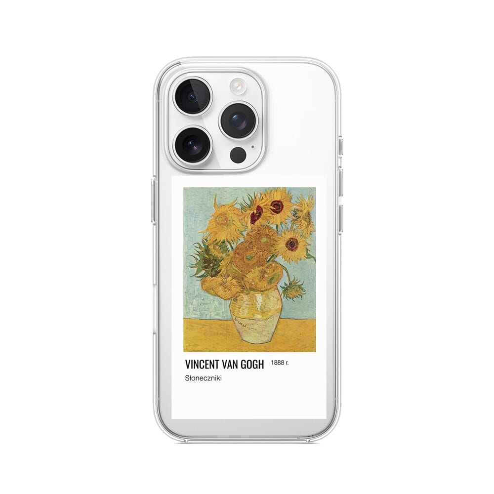 Etui do iPhone 13 Pro przeźroczyste, silikonowe Flexi, słoneczniki Van Gogh