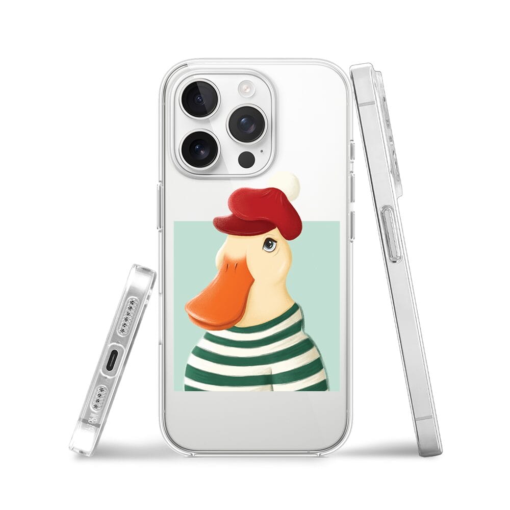 Etui do iPhone 13 Pro przeźroczyste, silikonowe Flexi, kaczuszka - obrazek 3