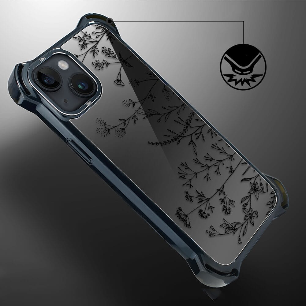 Etui do iPhone 14 IBIZU DropGuard Ultra z MagSafe, Midnight, Dotyk kwiatów - obrazek 4