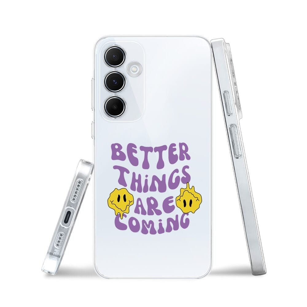 Etui do Samsung Galaxy A35 5G przeźroczyste, silikonowe Flexi, Better Things Are Coming - obrazek 3