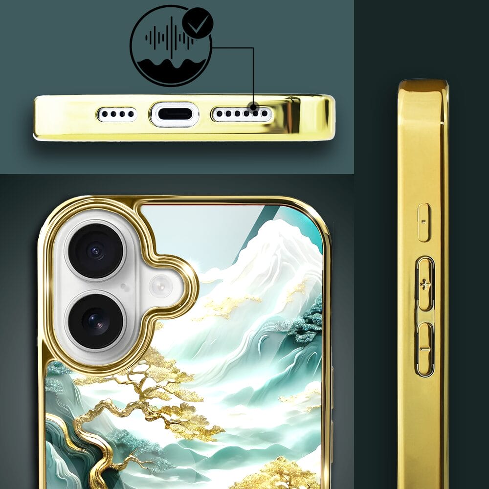 Etui do iPhone 16 Plus IBIZU Elite Glass z MagSafe Magia Azji złote drzewa w stylu japońskim, złote - obrazek 7