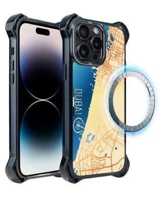 Etui do iPhone 14 Pro IBIZU DropGuard Ultra z MagSafe, Mapy Świata, Dubai