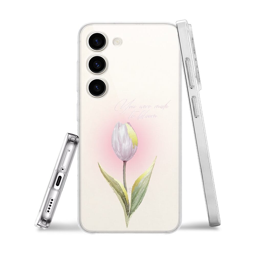 Etui do Samsung Galaxy S23 przeźroczyste, silikonowe Flexi, kwiaty, tulipan - obrazek 3