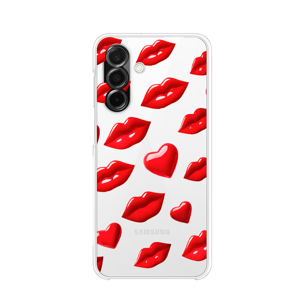 Etui do Samsung Galaxy A26 5G przeźroczyste, silikonowe Flexi, czerwone usta
