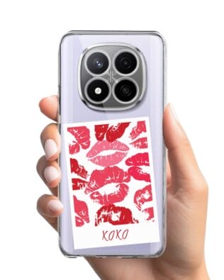 Etui do Xiaomi Redmi Note 14 Pro 4G przeźroczyste, silikonowe Flexi, pocałunki, polaroid