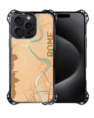 Etui do iPhone 15 Pro IBIZU DropGuard Ultra z MagSafe, Mapy Świata, Rome
