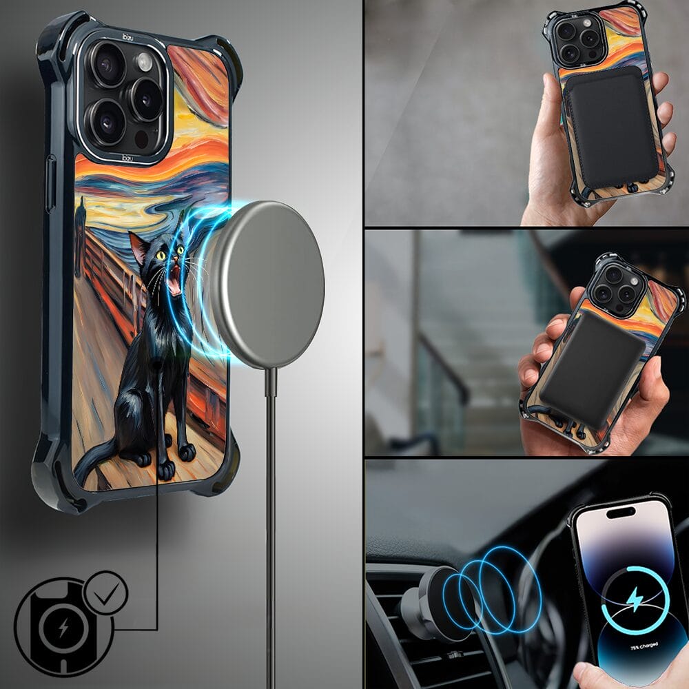 Etui iPhone 14 Pro IBIZU DropGuard Ultra z MagSafe, Edvard Munch, krzyk kota - obrazek 8