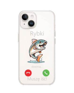 Etui do iPhone 14, przeźroczyste, silikonowe Flexi, rybki dzwonią