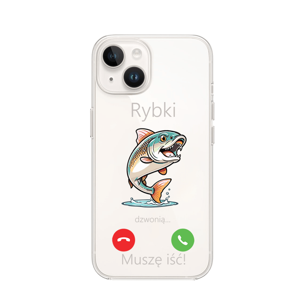 Etui do iPhone 14, przeźroczyste, silikonowe Flexi, rybki dzwonią