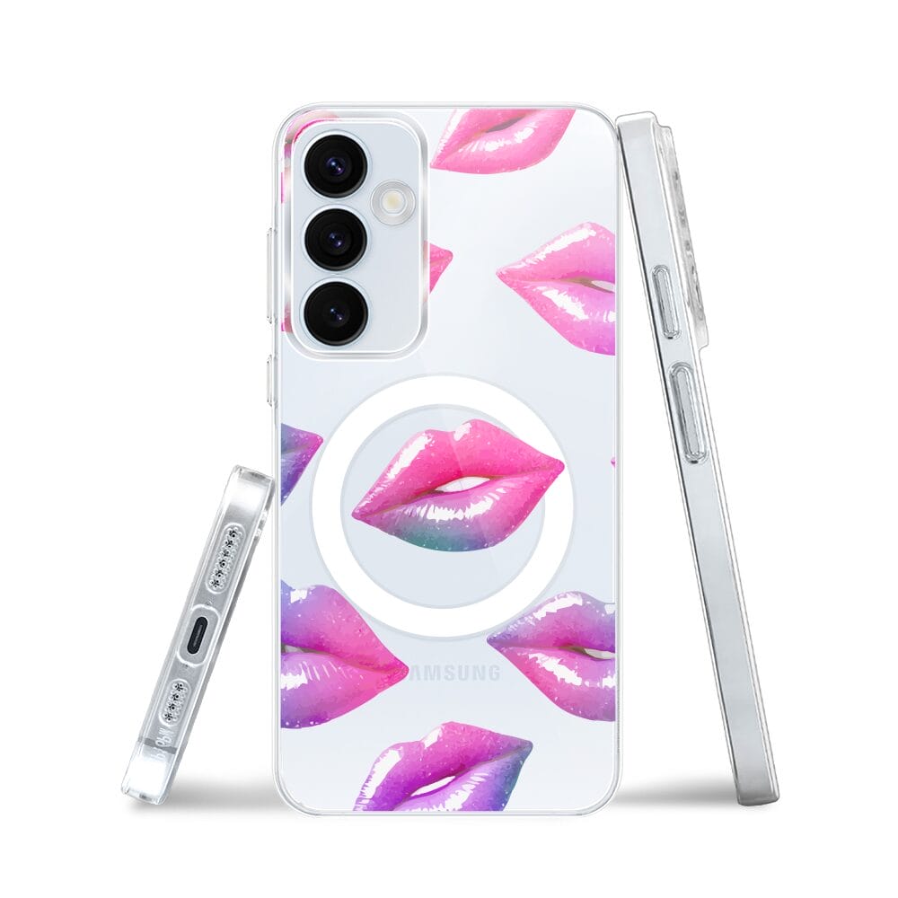 Etui do Samsung Galaxy A35 5G z MagSafe przeźroczyste, silikonowe Flexi, hologramowe usta - obrazek 3