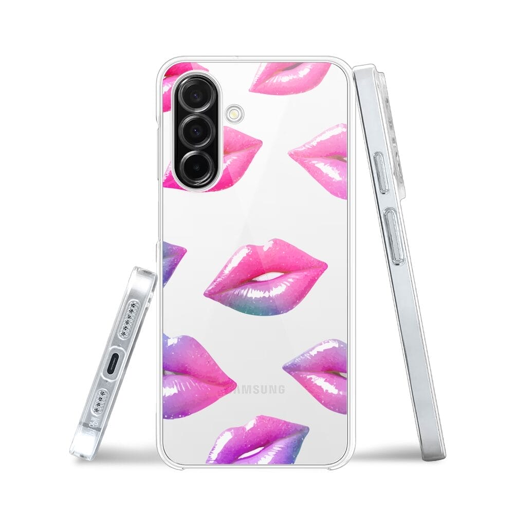 Etui do Samsung Galaxy A26 5G przeźroczyste, silikonowe Flexi, hologramowe usta - obrazek 3