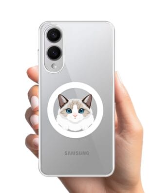 Etui do Samsung Galaxy S25 Edge z MagSafe przeźroczyste, silikonowe Flexi, kot birmański