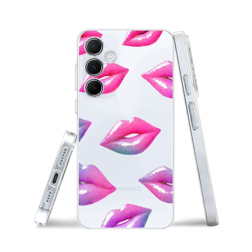 Etui do Samsung Galaxy A35 5G przeźroczyste, silikonowe Flexi, hologramowe usta - obrazek 3