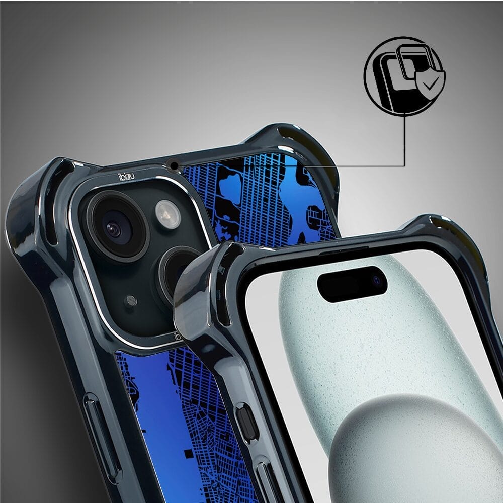 Etui do iPhone 15 Plus IBIZU DropGuard Ultra z MagSafe, mapy świata, New York - obrazek 3