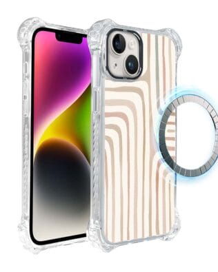 Etui iPhone 14 Plus IBIZU DropGuard Ultra z MagSafe, Boho, Piaskowy labirynt