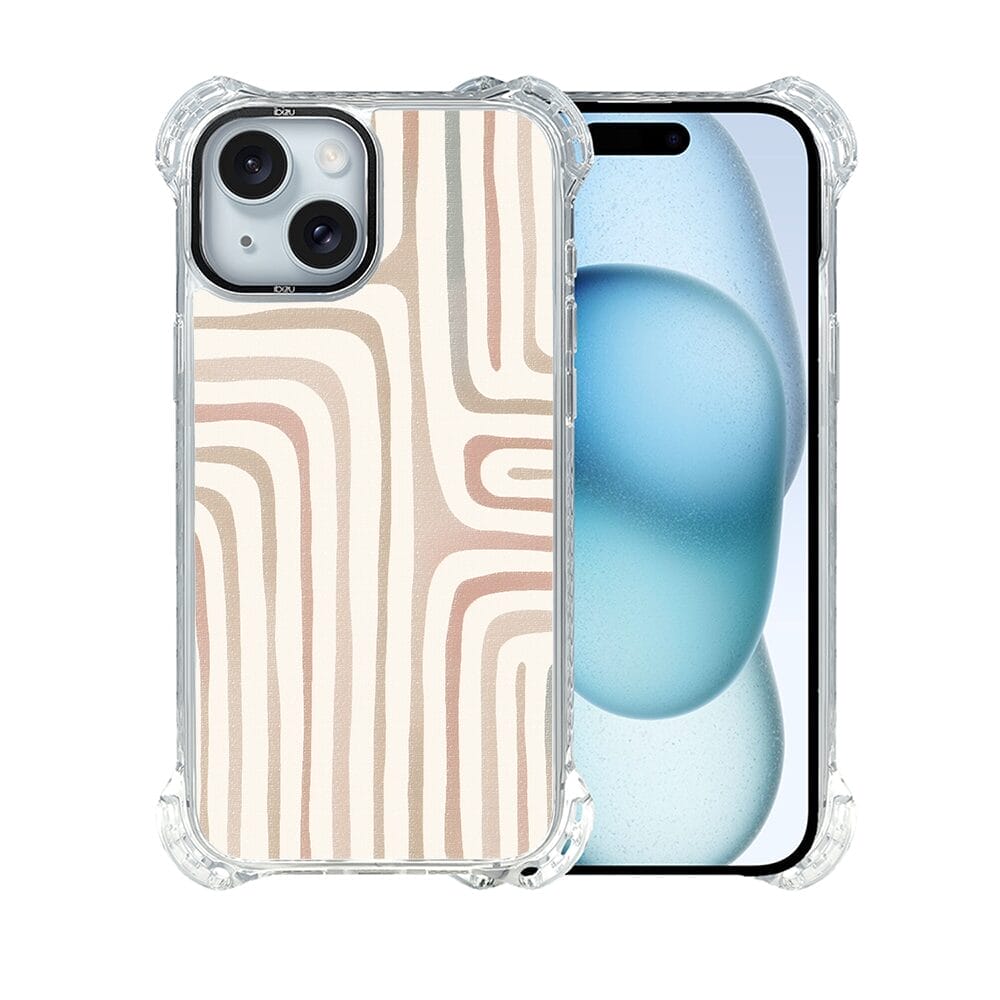 Etui do iPhone 15 Plus IBIZU DropGuard Ultra z MagSafe, Boho, Piaskowy labirynt - obrazek 2
