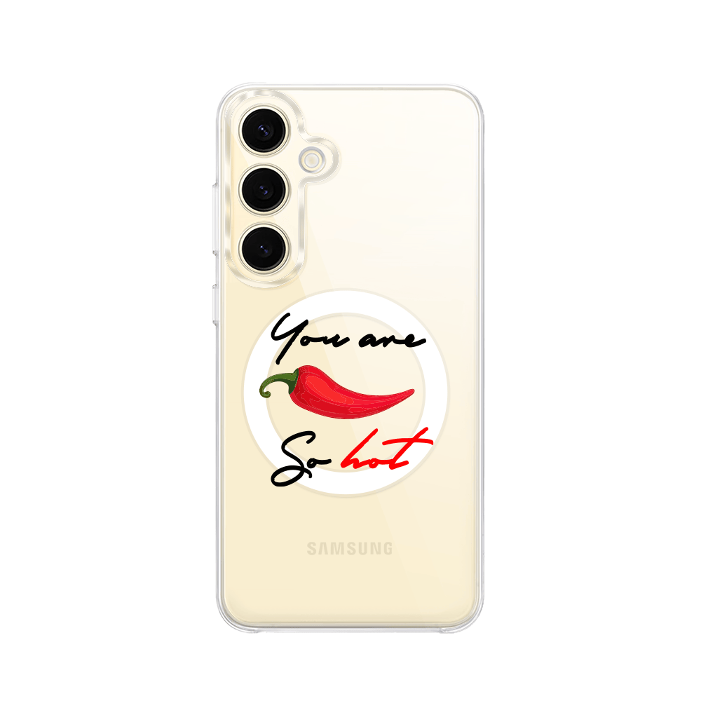 Etui do Samsung Galaxy S24 z MagSafe przeźroczyste, silikonowe Flexi, papryczka chilli