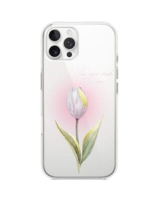 Etui do iPhone 12 Pro przeźroczyste, silikonowe Flexi, kwiaty, tulipan