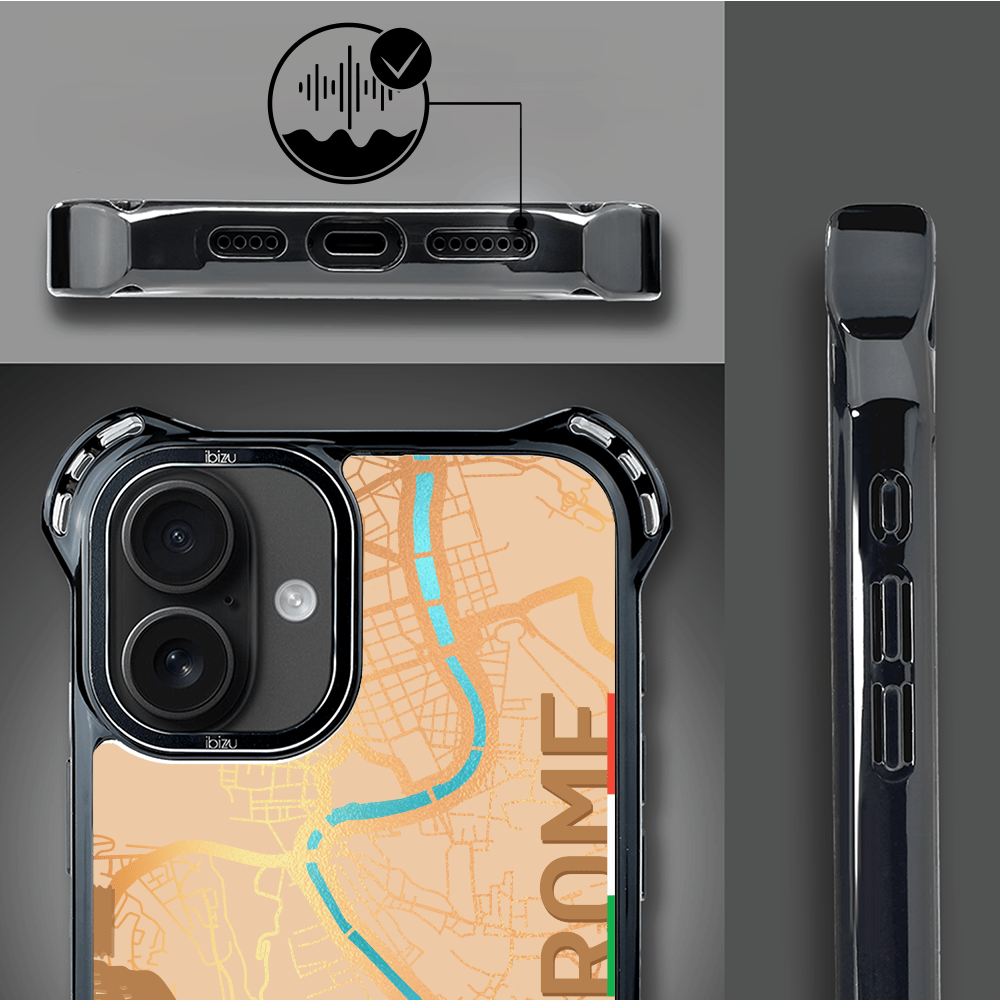 Etui do iPhone 16 IBIZU DropGuard Ultra z MagSafe, mapy świata, Rome - obrazek 4
