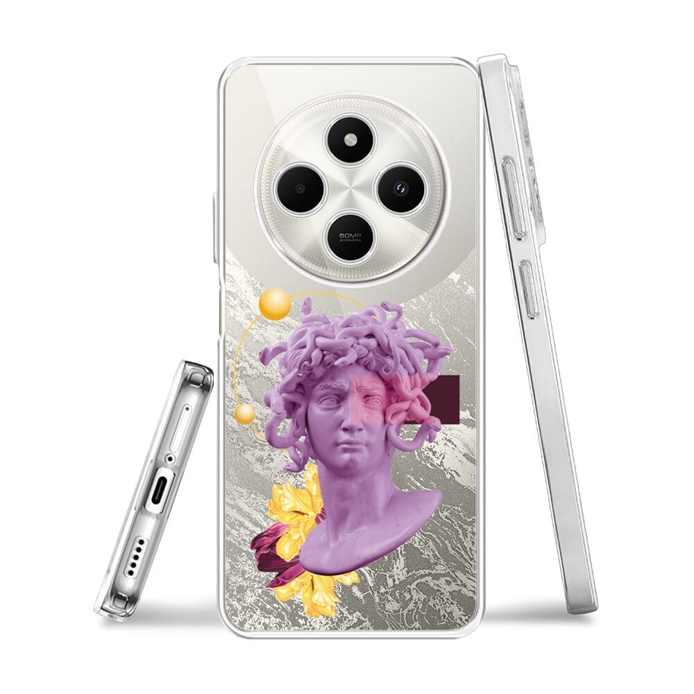 Etui do Xiaomi POCO C75 przeźroczyste, silikonowe Flexi, antyczna figura, meduza - obrazek 3